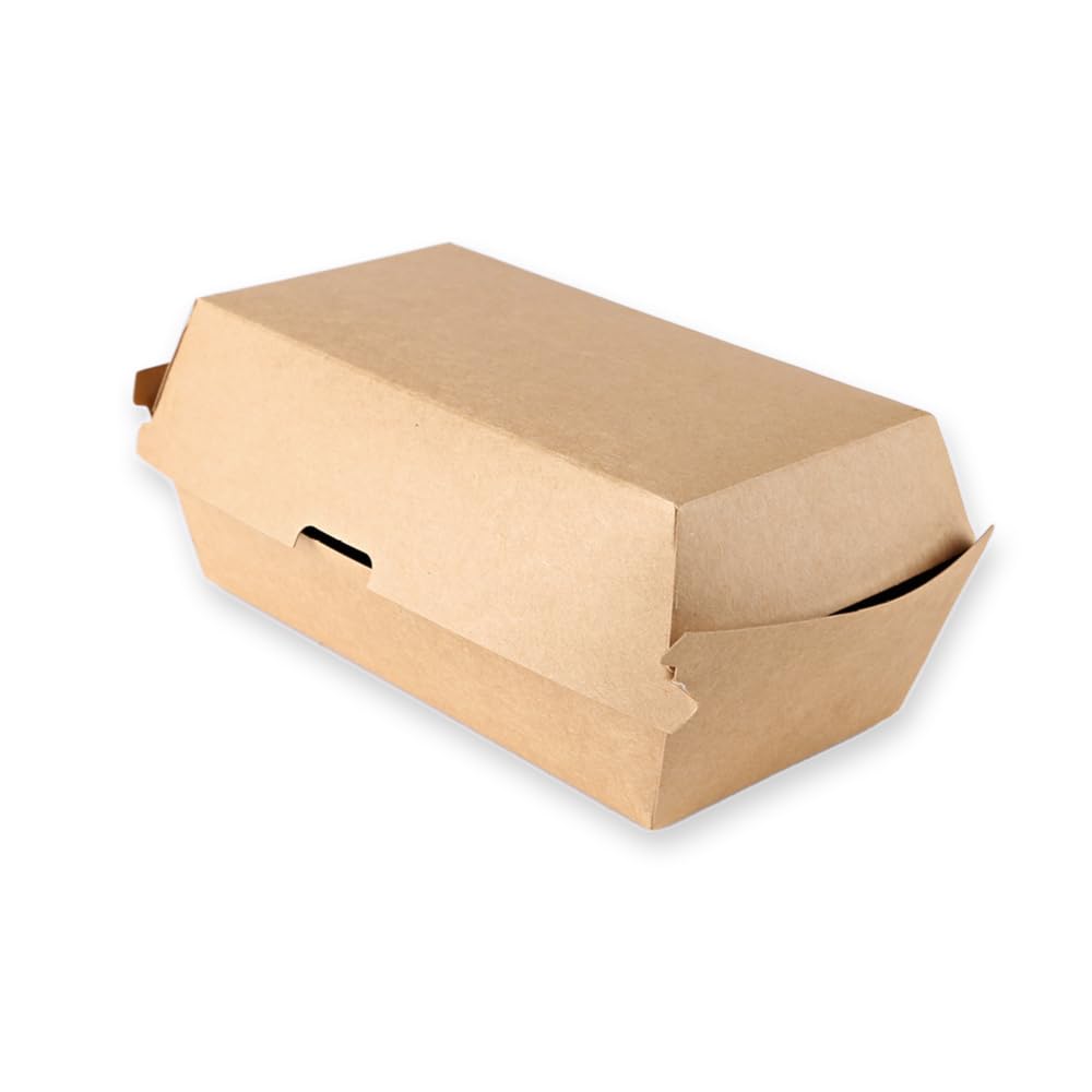 FRANZ MENSCH 300 Stück NATUREStar Bio Sandwich-Boxen Club | Kraftpapier/PLA, Karton, B: 9,1cm, braun, L: 17,7cm, H: 8,5cm, Kraftpapierbox, Snackbox, Einmalbehälter