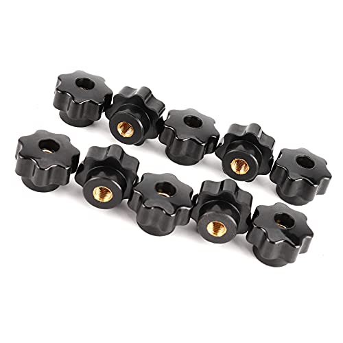 10pcs Clamping Handle Nut, 10Pcs Nuts Knob Grip Handle 7 8mm Female Thread Brass Core Clamping Knob Screw Hand for Machine Tool (CM8*32 (Through Hole))