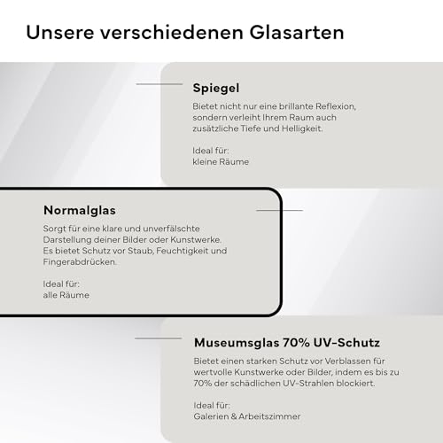 PANORAHMA BILDERRAHMEN Rahmenloser Bilderrahmen 40x40 cm/Glasbilderrahmen zum Aufhängen an der Wand/Bilder Rahmen – Ansicht 6