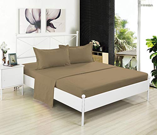 Twin Extra Long Micro Fiber Fitted Sheet - Deep Pocket - Wrinkle, Fade, Stain Resistant - Hypoallergenic - Soft And Comfy - By Crescent Bedding Taupe Twin Xl #TOP3