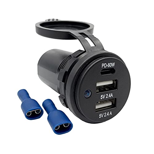 Offgridtec USB Double Socket USB-A/USB-C 5V, black, Offgridtec USB Doppelsteckdose USB-A / USB-C 5V