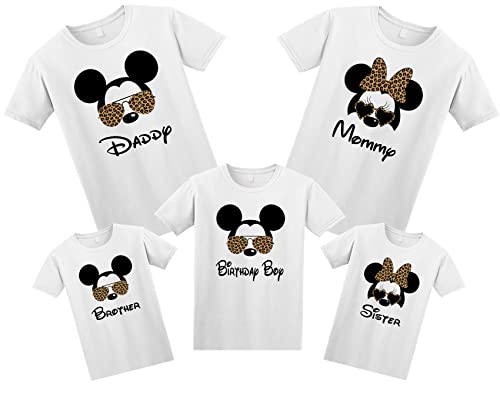 Leopard bow Mickey Minnie Family matching Leopard bow custom t-shirts, Family vacation Leopard bow glasses shirts,Mickey Personalized shirt, Custom Leopard bow Shirts for Family