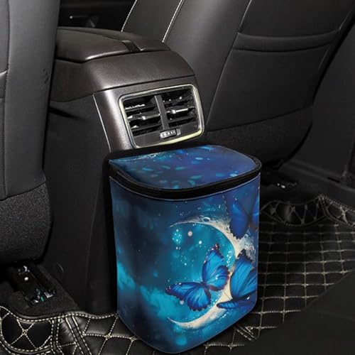 Image of Skeleton Roses Pattern Car Trash Bin Collapsible Car Organizers and Storage for Front Seat Multipurpose Trash Bag Automotive Garbage Can Car Accessories Interior Car Organizer
