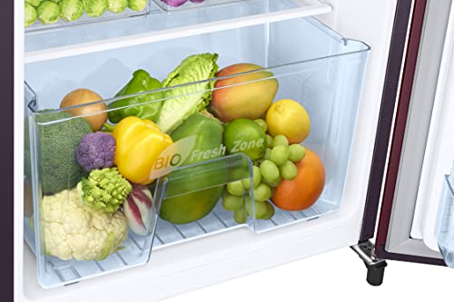 Image of Samsung 183 L, 3 Star, Digital Inverter, Direct-Cool Single Door Refrigerator (RR20C1723VF /HL, Red, Tropical Purple)
