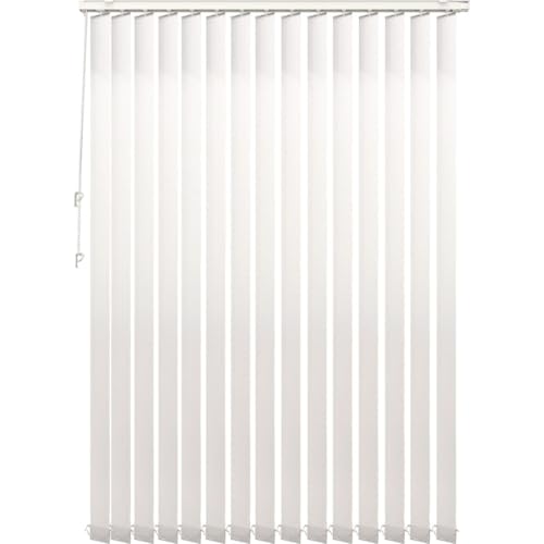 PANDAHOME Estor Vertical Oslo 100 % poliéster, Lamas pivotantes para Regular la luz, fácil instalación con Kit y Barra Ajustable. Ideal para Ventanas Grandes. Blanco o Gris, hasta 250x260 cm.