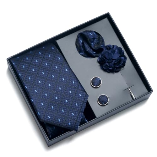 Image of joy alice 70 Colors Ties Set Men Mixed Color Necktie Handkerchief Cufflinks Brooch 3.15 Formal