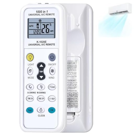 TECHZOCO Mando Universal para Aire Acondicionado, Mando Distancia Are Acondicionado, K-1028E, 1000 en 1 A/C Control Remoto LCD Digital, Compatible con hasta 1000 Marcas de Aire Acondicionado
