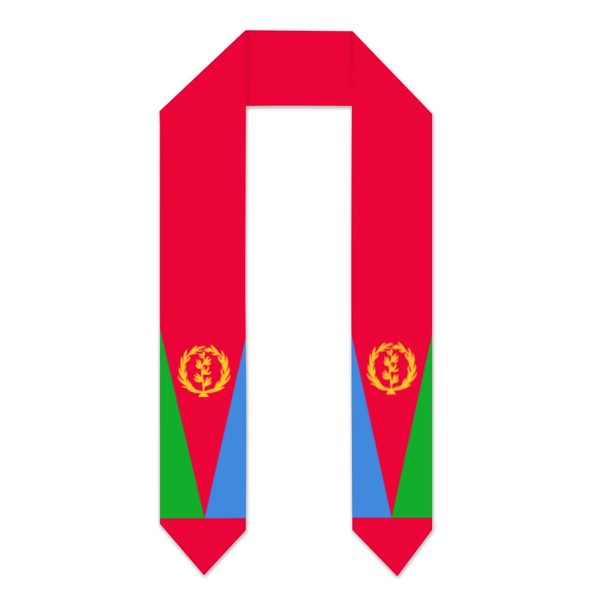 Wanwen Unisex White Flag Of Eritrea Graduation Shawls Sash Stole International Study Soccer Fans Cheers Adult