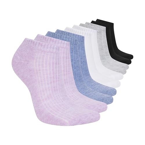 Image of Skechers Women's 10-pack Half Terry Classic Low Cut Socks, Comfort-fit & Cushioned Footbed