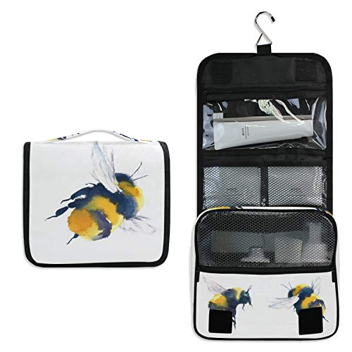 Hupery Toiletry Bag Bumblebees In Flight Hanging Travel Toiletry Bags Cosmetic Pouch Bag Makeup Bags Organizer Wash Bag For Women Men Girls