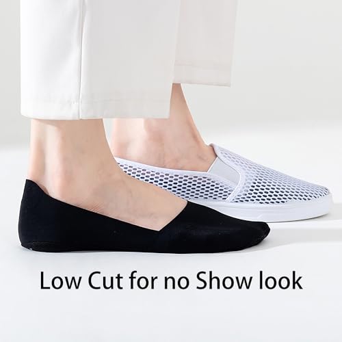 Image of No Show Socks Womens 6 Paris Ice Feeling Surface for Flats Loafers Footies Non Slip Low Cut Socks