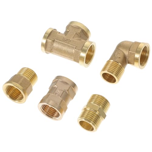 HOUDERCO 銅製 ホースコネクター ねじ込み式漏れ防止ガーデンホース継手 耐久性多機能アダプター入り ガーデニング散水 洗車用