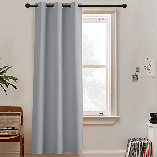 Image of RYB HOME Blackout Curtains, Room Divider Curtains for Bedroom, Full Shade Privacy Drapes for Window Decor,Ceiling to Floor Wall Panels for Room Patitions, W60 x L84 inches, Sliver Grey, 1 Pc