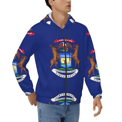 Sweat à capuche homme XXL noir, fini les hauts trop serrés grâce à sa coupe décontractée Michigan