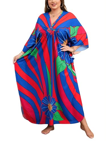 Image of Kaftan Dress for Women - Plus Size Caftan Maxi Beach Dress Moo Moos Loungewear, Swimsuit Cover Up for Beach, Pool or Vacation