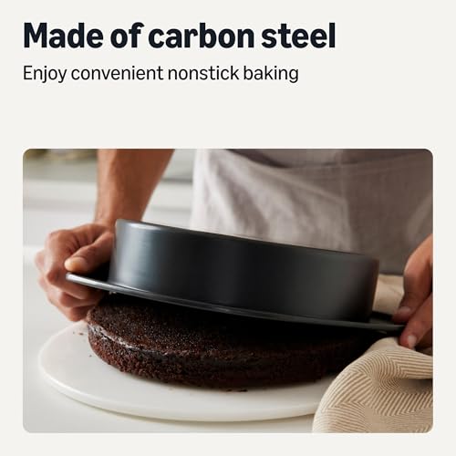 Amazon Basics Nonstick Carbon Steel Round Cake Pans, Dishwasher and Oven-Safe up to 428°F, 9 in., Set of 2 - image 3