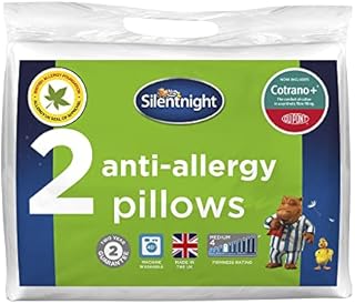 Silentnight Deluxe Anti-Allergy Pillows Pack of 2  Pair of Anti-Bacterial Pillows with Dupont Fibres Ideal for Preventing Allergies  Soft Fluffy and Machine Washable  2 Pack
