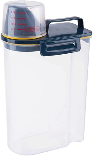 Pockety Caja de almacenamiento de plástico para cocina arroz contenedor de granos de arroz contenedor de detergente para ropa con boca de vertido