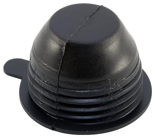 Image of Caplugs HETV-5 HETV Series Flexible Vinyl External Thread Plug, Flex500, to Plug Thread Size 1 /2 inch, ID 0.500 inch x Depth 0.500 inch, Protective Closure, Black, Pack of 1000 (QETV5Q2)