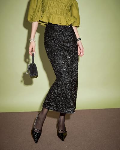 Women’s High Waist Midi Skirt Sexy Vacation Summer Cocktail Party Skirt4