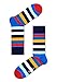 Happy Socks 4-Pack Multi-Color Gift Set, colorful and fun, Socks for Men and Women, Navy-White-Blue-Turquoise-Orange (9-11)