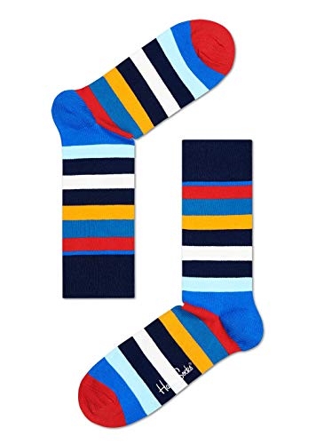 Happy Socks 4-Pack Multi-Color Gift Set, colorful and fun, Socks for Men and Women, Navy-White-Blue-Turquoise-Orange (9-11)4