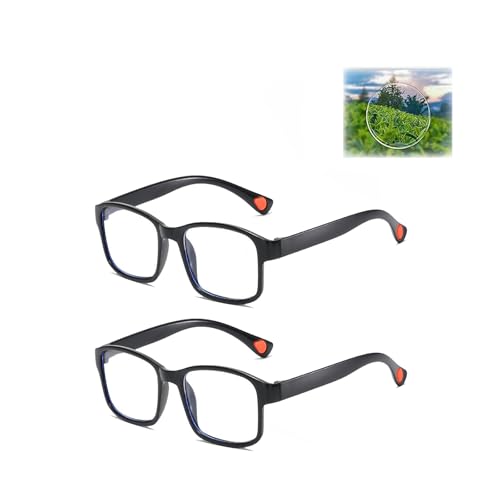 2 Stück Autozoom Lesebrille, Intelligente Zoom Lesebrille Herren Damen,Anti Blaulicht Brille, Automatische Lesebrille Brille mit Sehstärke, Gleitsichtbrille Smart Glasses, Fokusanpassung Klare (Ad)