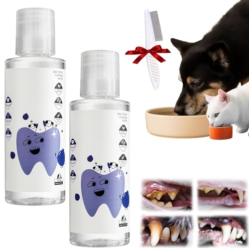 phiorine Dental Plus, 2026 Upgraded 200ml Dental+, Odorless & Flavorless Formula to Fight Tartar, Promote Healthy Gums & Freshen Breath, Easy Daily Use for All Pets (2PCS-for Dog)