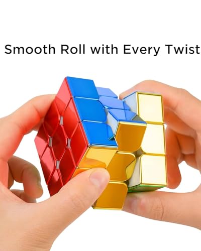 Image of Metallic Cube, 3x3 Speed Cube, Unique Home Decor Piece with Smooth Rotation, Perfect for Display and Puzzle Challenges