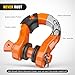 Nilight Heavy Duty Mega D-Ring Shackles(2 Pack) 68,000 lb Break Strength(17,000 lb WLL) w/ 7/8″ Screw Pin & Washers, Forged Steel Off-Road Recovery Shackles for Tow Strap & Winch Gear, Orange