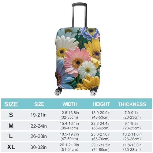 Flowers As Background Printed Luggage Cover Protector, Fits 18-32 Inch Luggage2