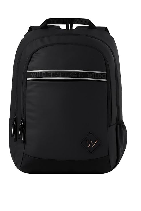 Wildcraft Dark Edition Premium Laptop Backpack for Men & Women | Fits 15.6 inch Laptop | Padded Shoulder Straps, Multi Compartments, Anti-Theft Zippers | Business Travel Bag |Black