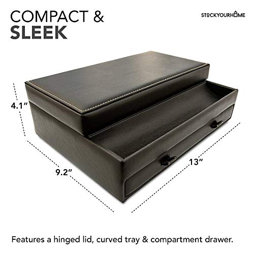 image for Stock Your Home Mens Valet Tray, Men's Jewelry Box, Night Stand Organi