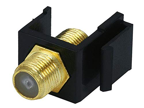 Monoprice Keystone Jack - Modular F-Type, For Use With Wall Plates and Keystone Panels, Black