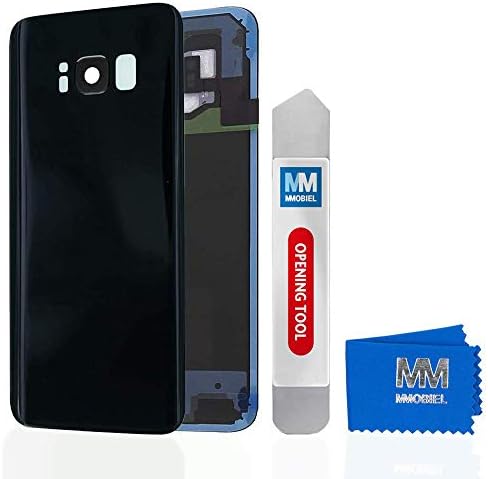 MMOBIEL Back Glass Replacement Compatible with Samsung Galaxy S8 Plus G955 - Back Cover Real Glass - Incl Openingtool and Adhesive - Midnight Black