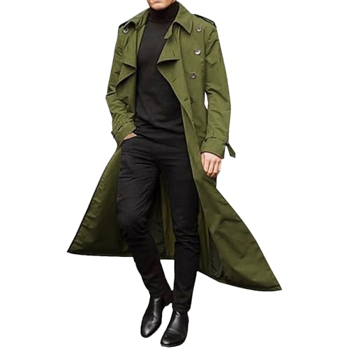 Trench homme hiver long et chaud au style business décontracté polyvalent