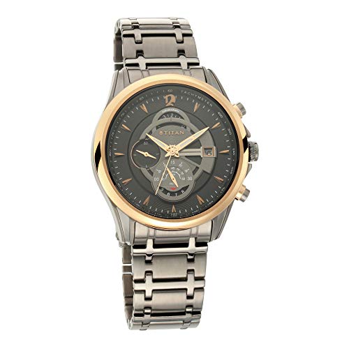 Titan Metal Maritime Analog Grey Dial Men's Watch Nm1830Km01/Nn1830Km01, Band Color-Grey - Image 2