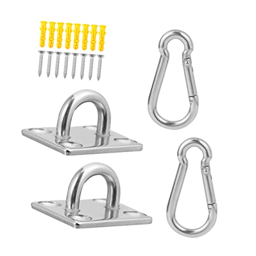 FUNOMOCYA Heavy Duty Stainless Steel Door Buckle Wall Mount Swing Hook Plastic Expansion Ceiling Fan Hook 2 Pack