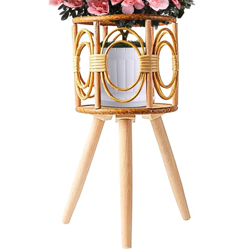 Generisch Soporte para plantas de ratán, para suelo o maceta, de madera, para escritorio, dormitorio, jardín, balcón, terraza, exterior