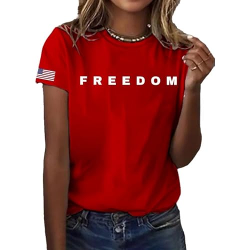 BTDECLAR Charlie Kirk Freedom Shirt Freedom Tshirt Unisex Charlie Kirk Crewneck Short Sleeve Letter Print Graphic Tees Shirts