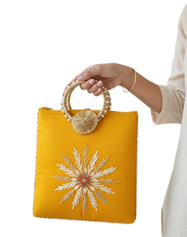 Gota Glamour bagPotali Bag for Wedding Party & Festive Use | Bridal Return Gift Potli Handbag-C_32-picture-23