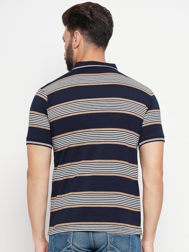 Image of UNIBERRY Men's Cotton Blend Half Sleeve Printed Polo Neck T-Shirt Has A Short Sleeve & Pocket On ChestBZRMT6-MR