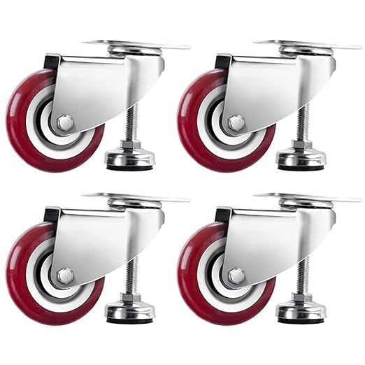 Nisma Engineering 3 Inches Adjustable Swivel Caster Wheels, Heavy Duty Set Of 4 With Leg Levelers, 360kg Load Capacity 360 Degree 75x32mm (pahiye, पहिये) pahiye wheel casters (B0CN9QQP18) Amazon Price History, Amazon Price Tracker