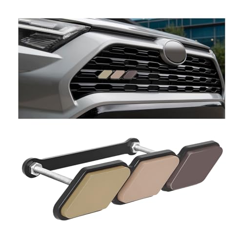Image of HZEL Car Grille Decor Badge, Tri-Color Emblem Auto Grid Insert Trims Decals, Vehicle Front Mesh Grille Label Decoration Sticker Accessories, Compatible with Sequoia 4-Runner High-Lander (Style G)