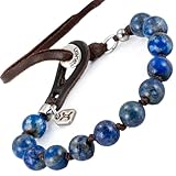 pulsera hombre mujer boho lapislazuli pulseras de cuentas y bolas cuero ajustable piedras naturales piedra turquesa amatista lapislázuli apatito jaspe ojo de tigre energéticas protección suerte