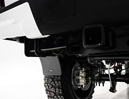 Image of Bushwacker Mud Flaps for Pocket Flares | 2-Piece Set, Black, Smooth Finish | MUD-40122 | Fits 2014-2018 Sierra 1500; 2015-2019 Sierra 2500 HD, 3500 HD (Excludes Dually)