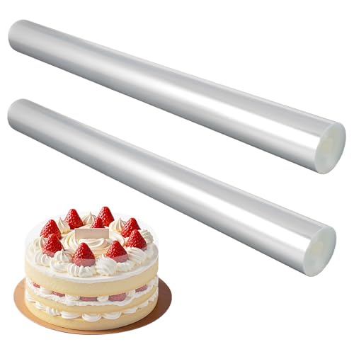 2 Rouleaux Rodoide Transparent Patisserie, 30 cm x 5 m Rhodoid Patisserie, Rodhoid Patissier, Acetate Transparent, Papier Guitare Patisseries pour les gâteaux...