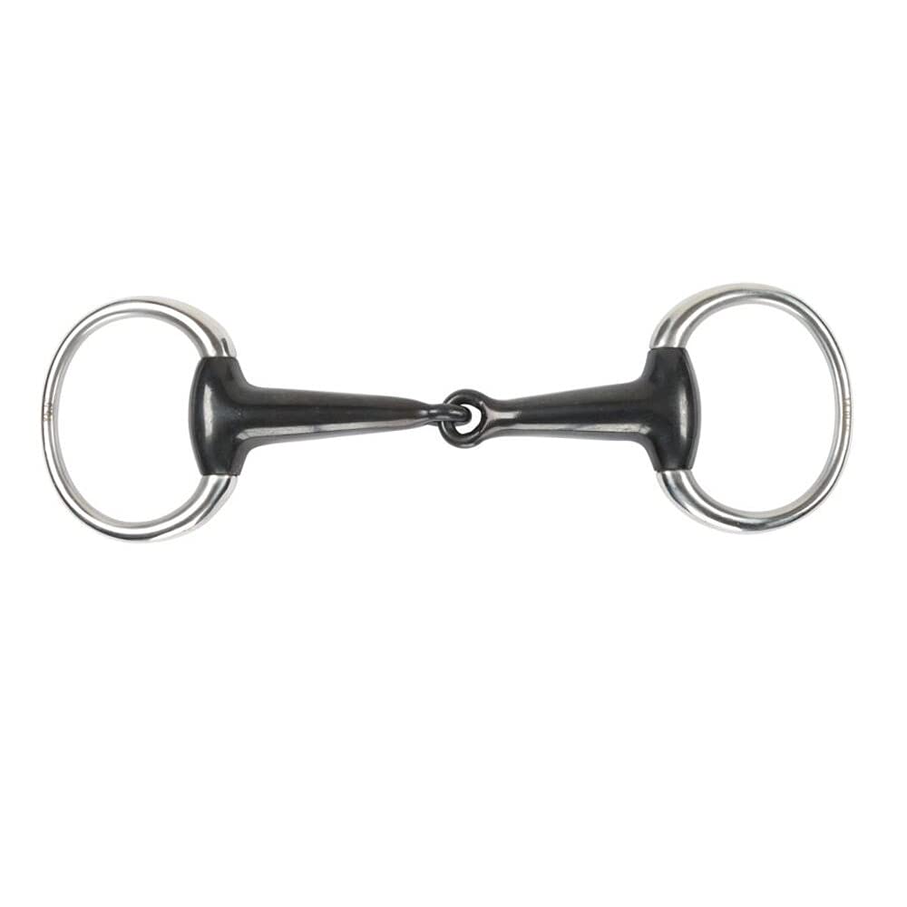 Shires - Eisen (Nicht rostfrei) Hohl Olivenkopf-Trense (6 in) (Schwarz)