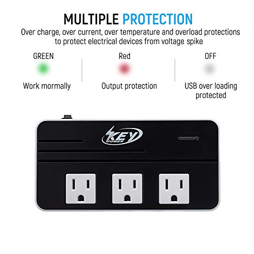 Key Power LXC200-EU-4PLUG 230-Watt Step Down 220V To 110V Voltage Converter & International Travel Adapter/Power Converter thumb #4