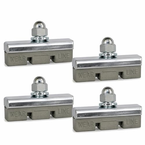 Gray Color, Premium Bicycle Brake Pads 4-Pack(2pair) – 4mm Durable & Quiet, Universal Fit for BMX, MTB, Road Bikes with Side-Pull Caliper Brakes – Long-Lasting Rubber and Steel Construction